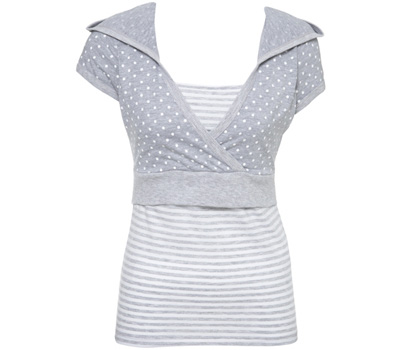 bhs 2 in 1 spots and stripes hooded top