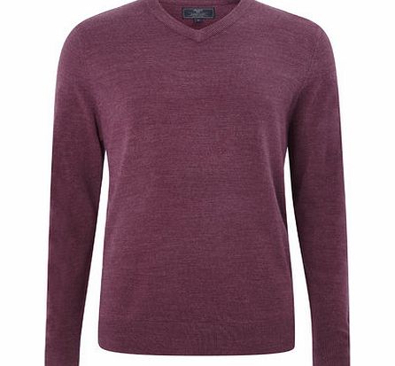 Bhs 2`` Longer Supersoft V Neck Purple Jumper,