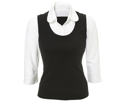 bhs 3/4 sleeve 2 in 1 shirt
