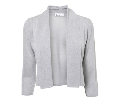 bhs 3/4 sleeve metallic shine shrug