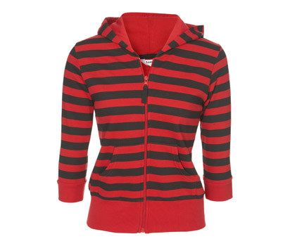 bhs 3/4 sleeve stripe hoodie