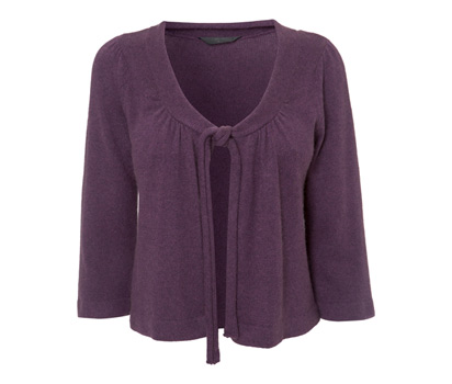 bhs 3/4 sleeve tie front cardigan