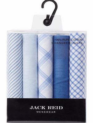 5 Pack Blue Handkerchiefs, Blue BR63K02DBLU