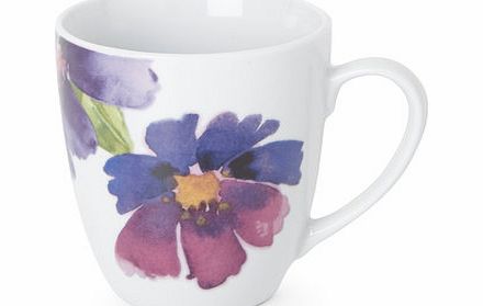 Alyssa purple flower set of 4 mug pack, purple