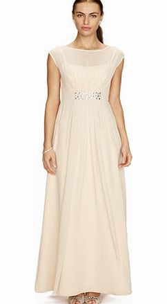 Bhs Amelia Champagne Long Bridesmaid Dress, natural