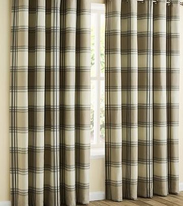Bhs Arendal Check Eyelet Curtains, natural 30925660438