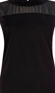 Bhs Black Chiffon Yoke Cowl Neck Top, black 9022258513