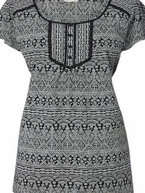 Bhs Black Linear Print Tunic, ivory/black 2425060587