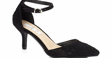 Bhs Black Sparkle Lace Point Shoe, black 2844448513