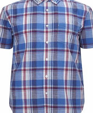 Bhs Blue Mix Cotton Checked Shirt, Blue BR51A25GBLU