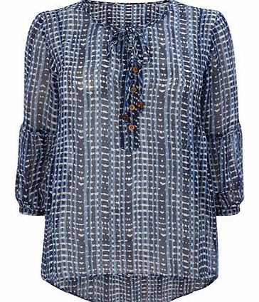 Bhs Blue Printed Kaftan Top, blue 3390721483