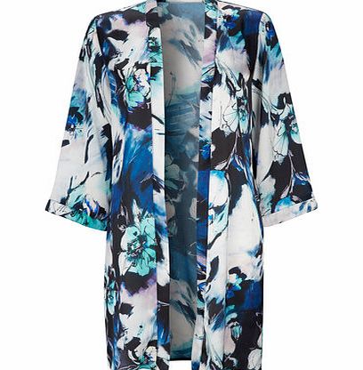 Bhs Blue Sketch Floral Jacket, blue 12030251483