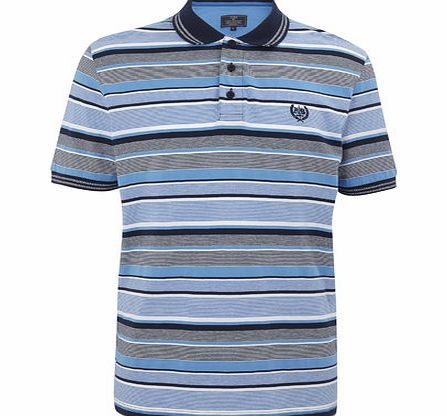 Blue Stripe Polo Shirt, Blue BR52J12GBLU