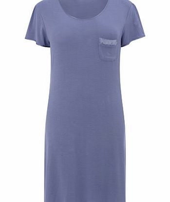 Bhs Blue Viscose Plain Sleep T, blue 789845631