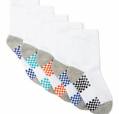 Bhs Boys 5 Pack Coloured Sole Sports Socks,