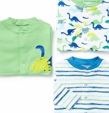 Bhs Boys Baby Boys 3 Pack Long Sleeved Dinosaur