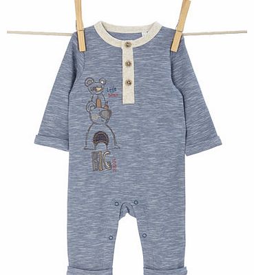 Bhs Boys Baby Boys Bear Embroidered All In One, blue