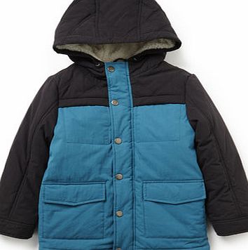 Bhs Boys Boys Colourblock Hooded Coat, blue 1616841483