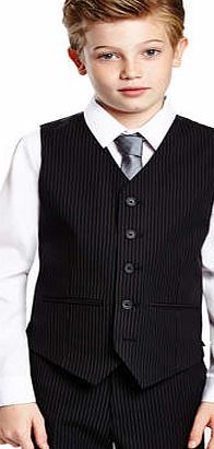 Bhs Boys Boys Turin Pin Stripe Waistcoat, black