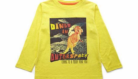 Boys Dino Long Sleeved Top, yellow 1624762383