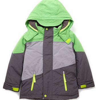 Boys Green Panel Waterproof Coat, green 1616759533