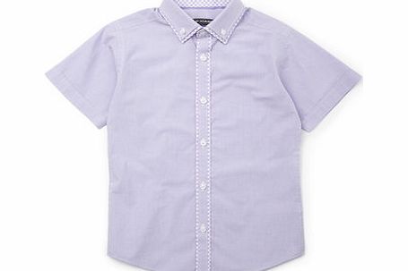 Bhs Boys Lilac Short Sleeve Gingham Shirt, lilac