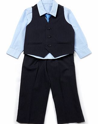 Boys Navy Pin Stripe Suit Set, navy 1602480249