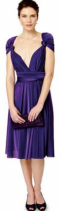 Bright Purple Short Twist & Wrap Dress, bright