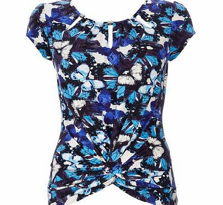 Bhs Butterfly Twist Front Top, blue 12028241483