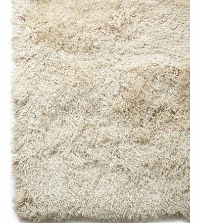 Bhs Cream Capri shaggy shimmer rug 100x150cm, cream