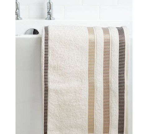 Cream Linear weft bath towel, cream 1925640005
