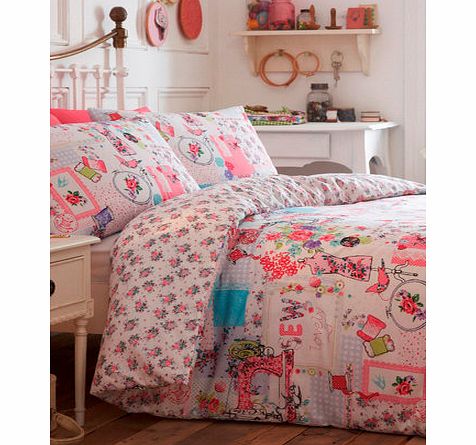 Cut and Sew printed bedding set, pink 1859670528