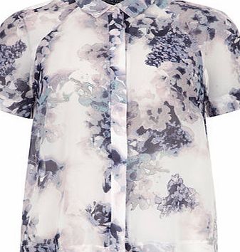 Bhs Dorothy Perkins Lilac Floral boxy shirt, purple