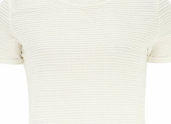 Bhs Dorothy Perkins White Textured T Shirt, white