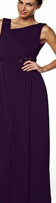 Bhs Evie Grape Long Bridesmaid Dress, deep purple