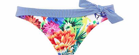 Bhs Floral Stripe Bikini Bottoms, white/multi