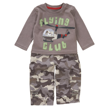Flying club top and camo trouser set