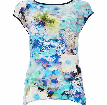 Bhs Forest Pring Woven Font Top, blue 12028221483