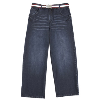 bhs Generous straight fit flag belted jean