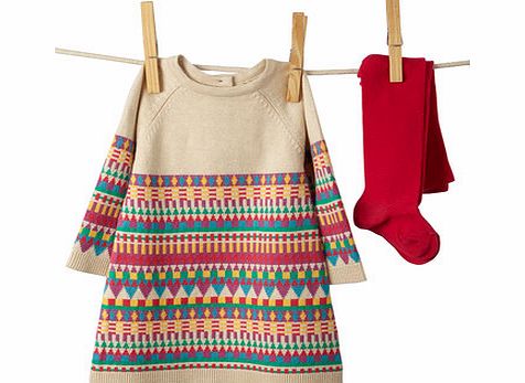 Bhs Girls Baby Girls Knitted Dress and Tights Set,