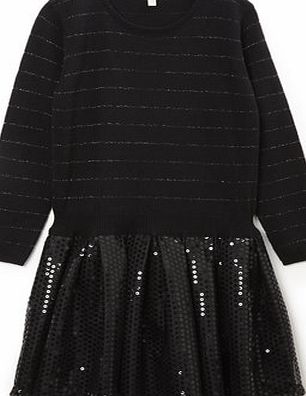 Bhs Girls Black Knitted Sequin Dress, black 6502058513