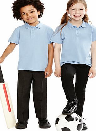Bhs Girls Blue Unisex 3 Pack School Polo Shirts,