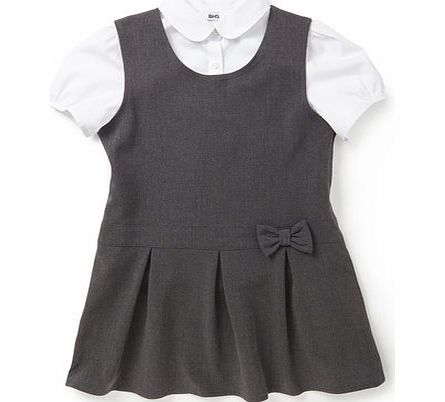 Bhs Girls Generous Fit Charcoal Pinny and Blouse