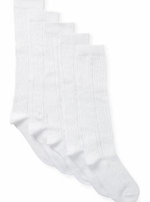 Bhs Girls Girls 5 Pack White Pelerine Socks, white