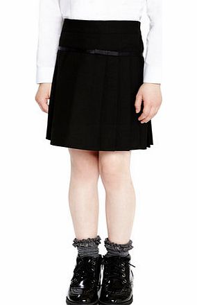 Girls Girls Black Pleated School Skirt with