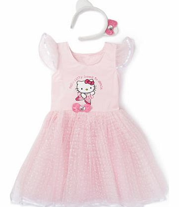 Girls Hello Kitty Pink Fancy Dress Outfit, pink