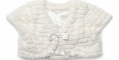 Girls Ivory Faux Fur Shrug, ivory 9256540904