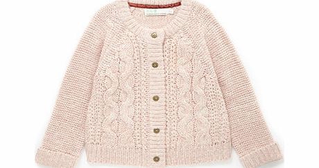 Bhs Girls Pink Cable Knit Cardigan, pink 9265960528