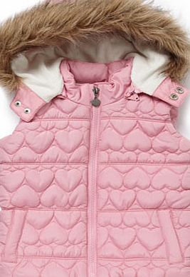 Bhs Girls Pink Heart Quilted Gilet, pink 9255940528