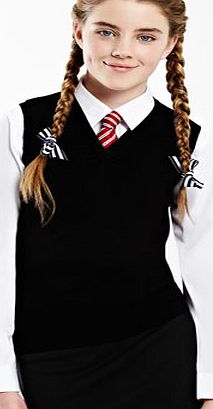 Girls Tammy Black Knitted School Tank, black